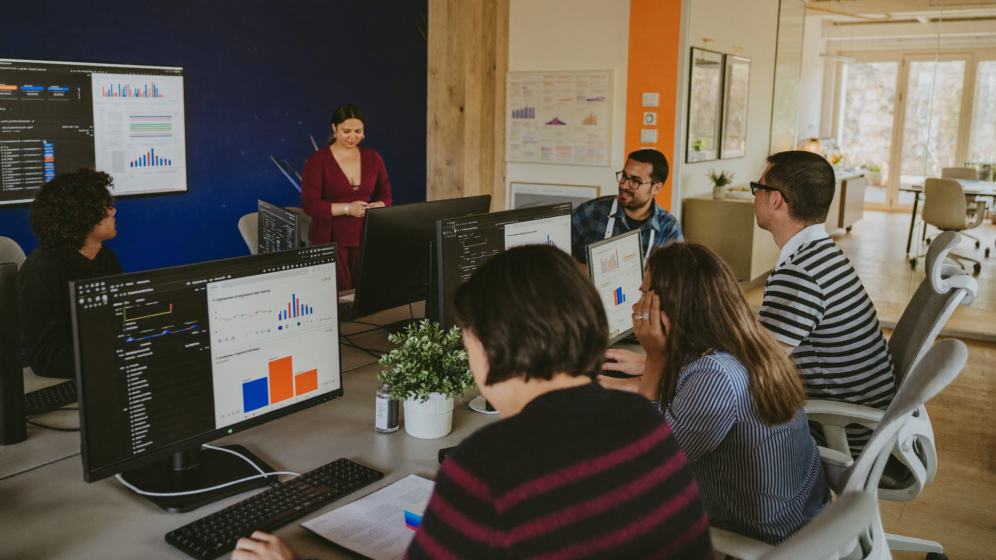 The team at work on analytics dashboards